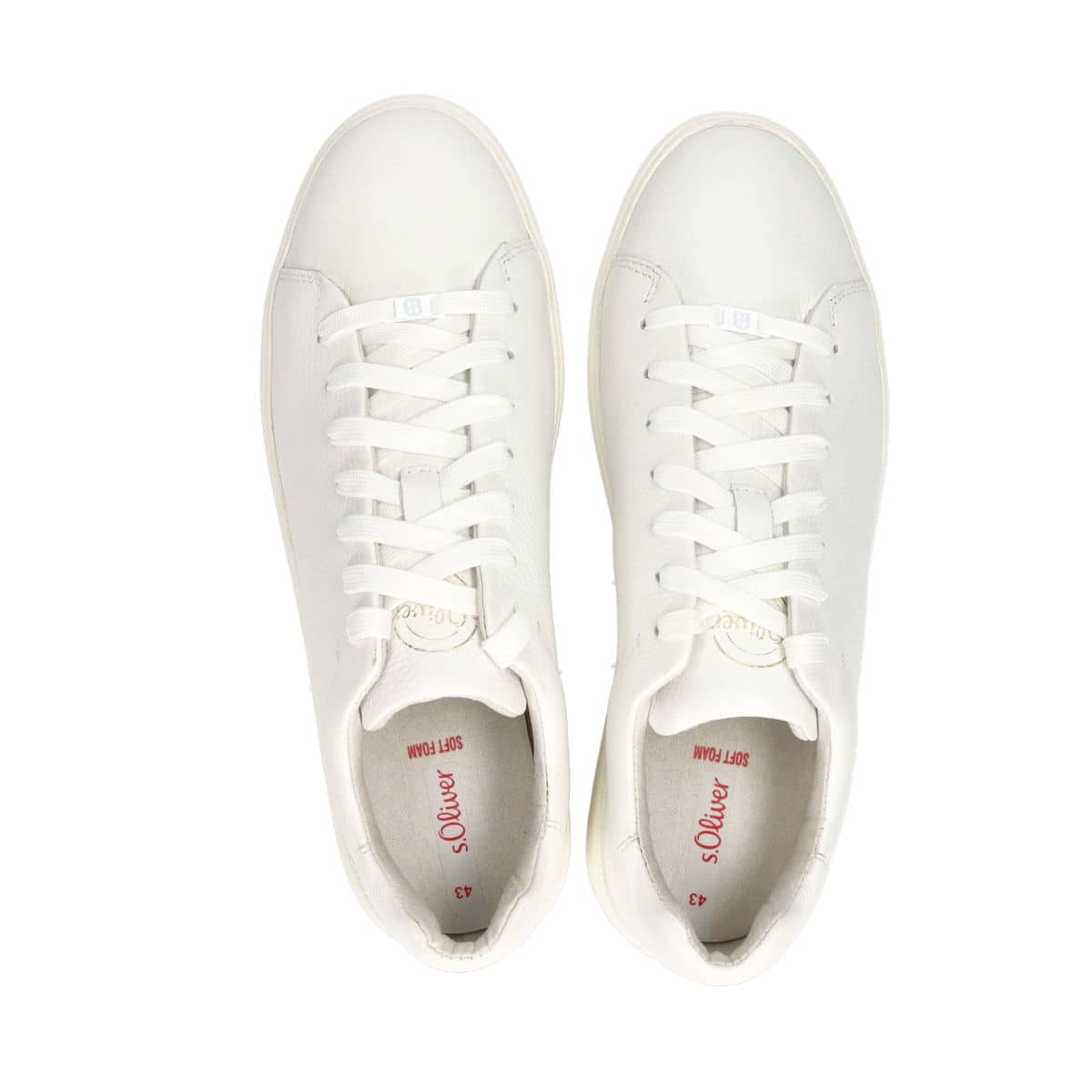 s.Oliver men's leather sneaker - white