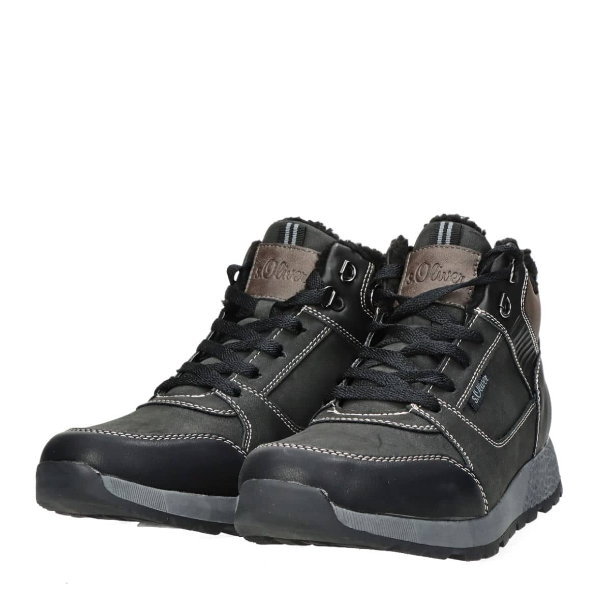 s.Oliver men´s zippered winter ankle boots - black