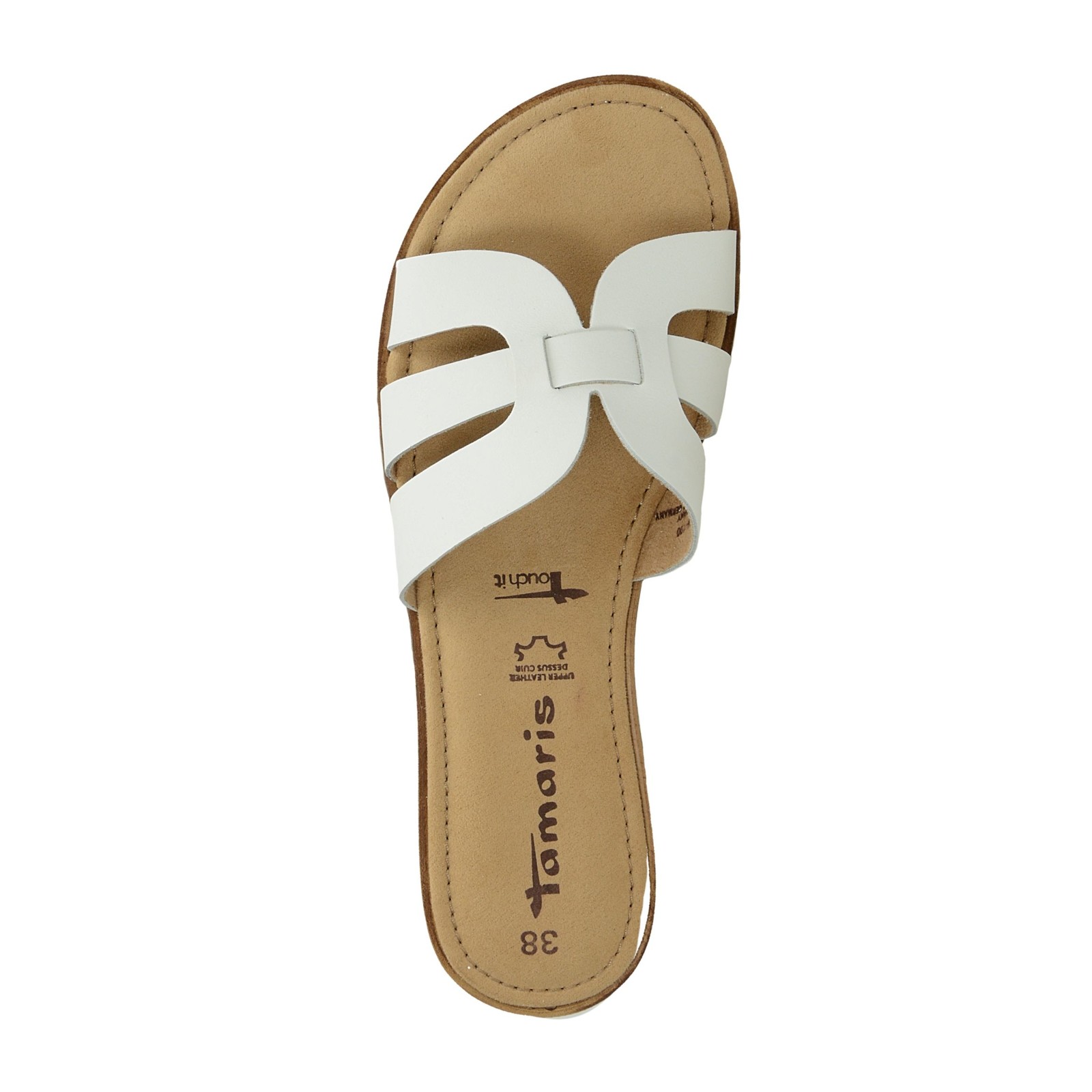 Tamaris women´s leather slippers - white |