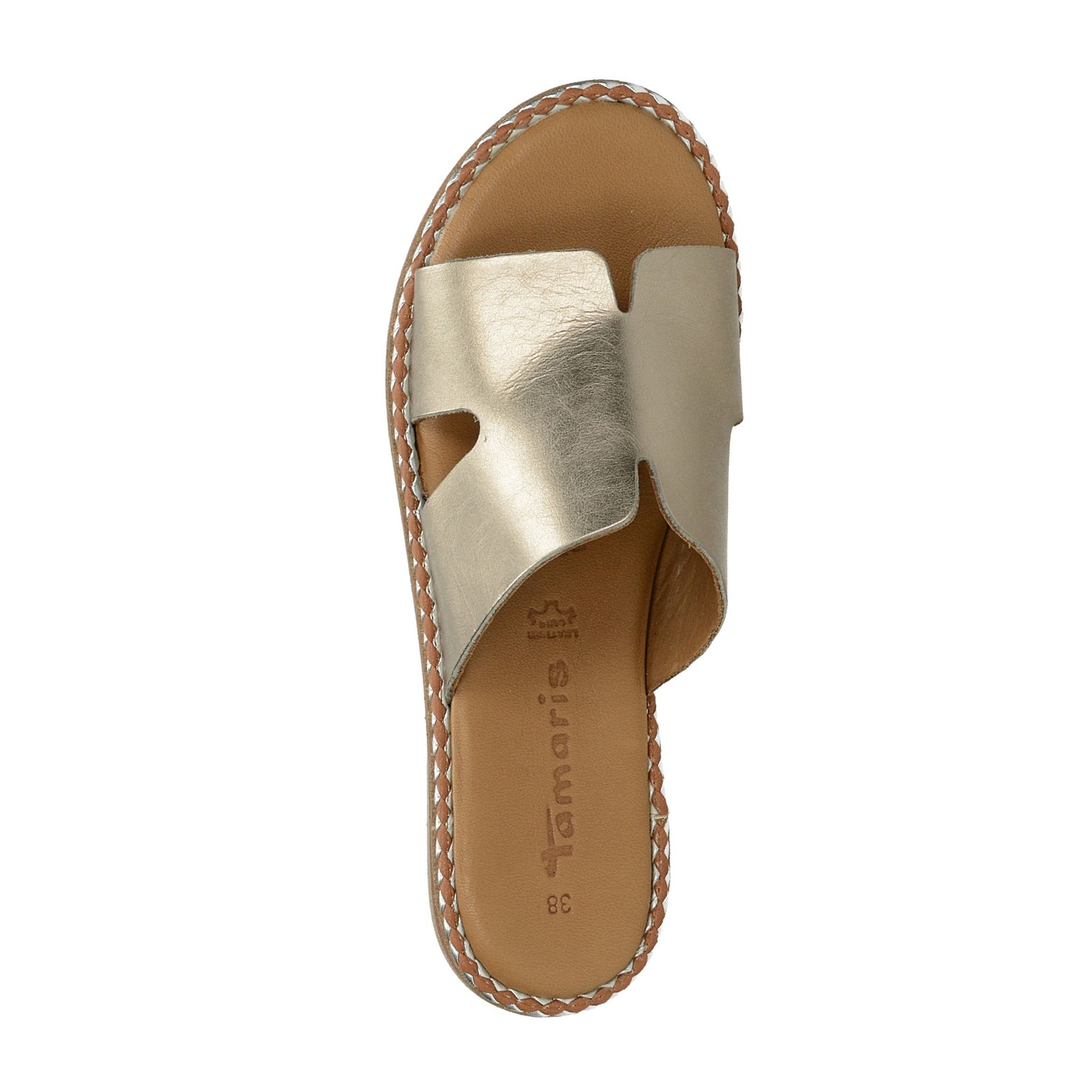Lederen nummer Ansigt opad Tamaris women´s leather slippers - silver | Robel.shoes
