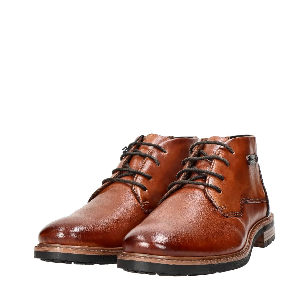 Bugatti men's leather ankle shoes - cognac brown