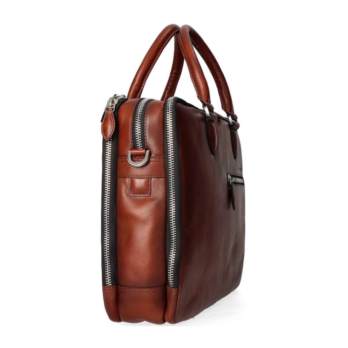 Bugatti men´s leather briefcase - cognac brown