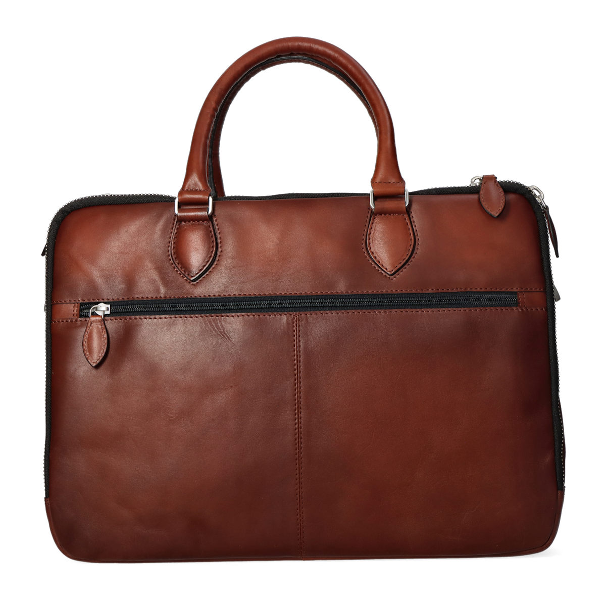 Bugatti men´s leather briefcase - cognac brown