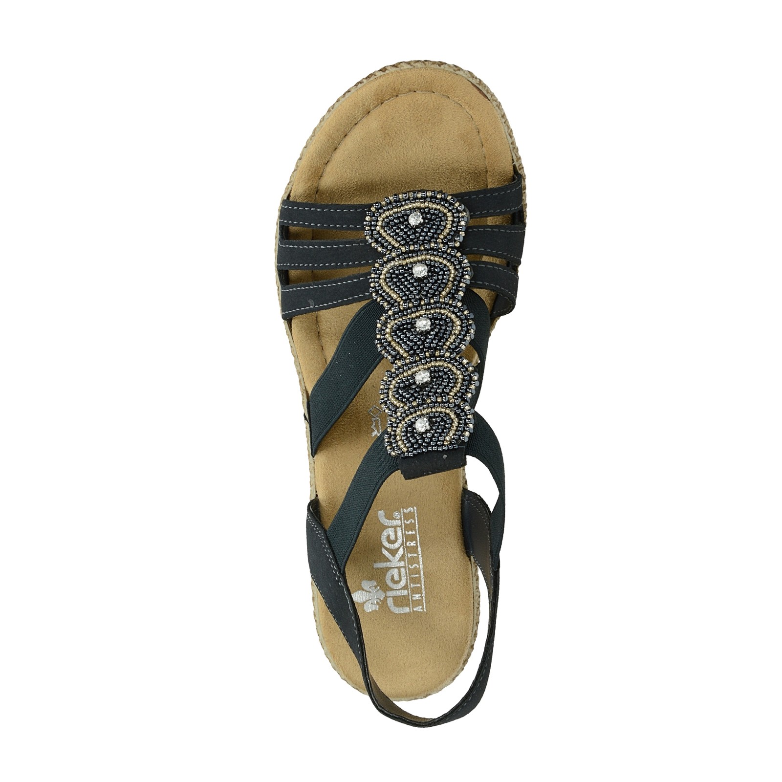Rieker women´s sandals with stones - blue Robel.shoes