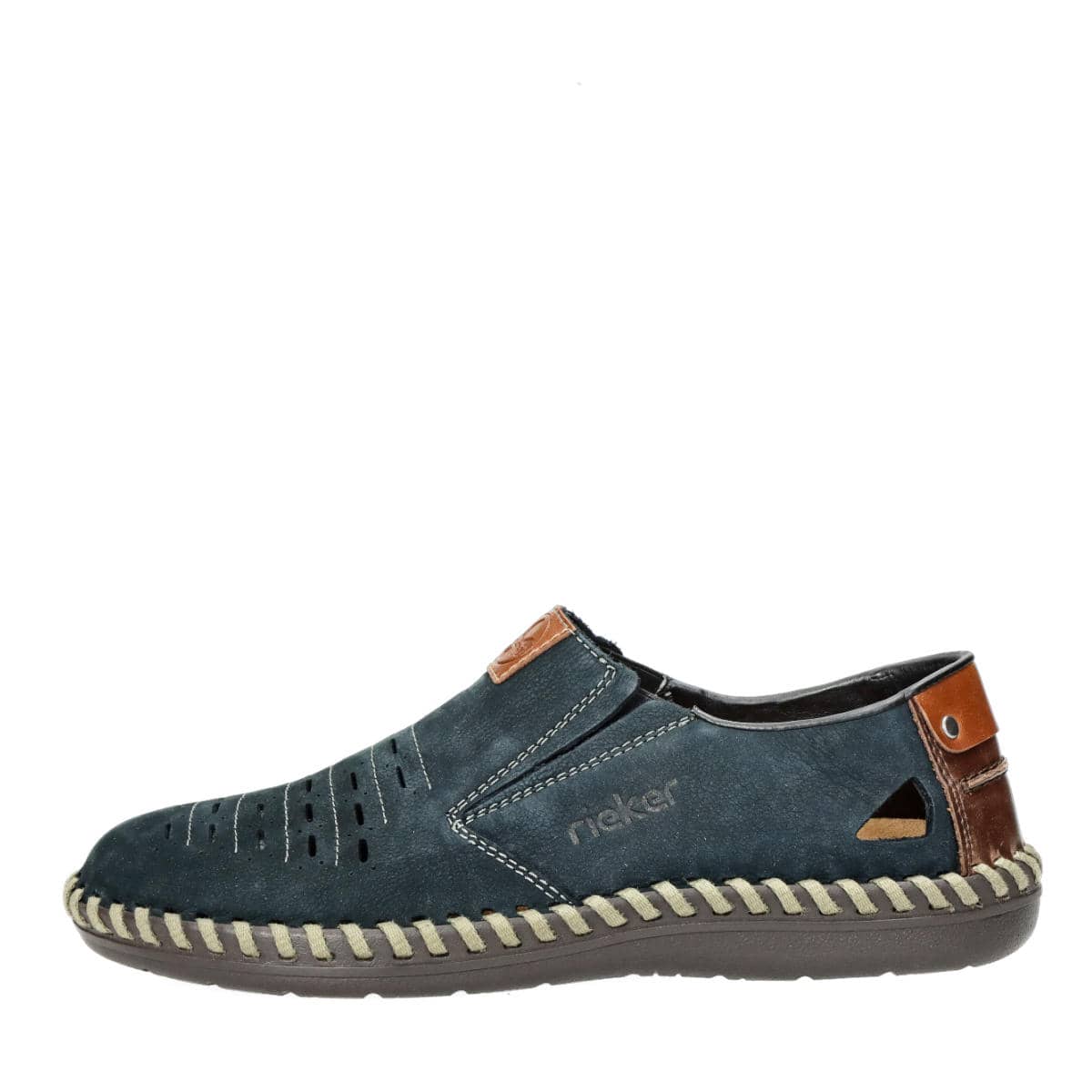system Reklame Premier Rieker men´s nubuck low shoes without lacing - dark blue | Robel.shoes