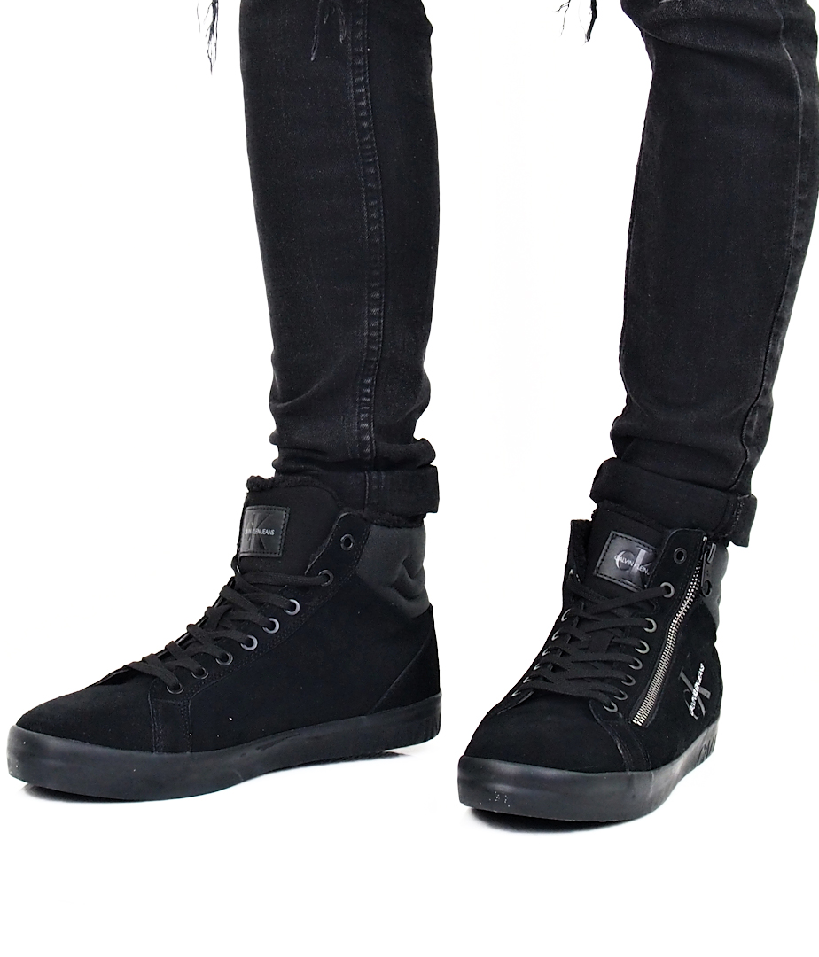 Calvin Klein men´s leather ankle shoes - black 