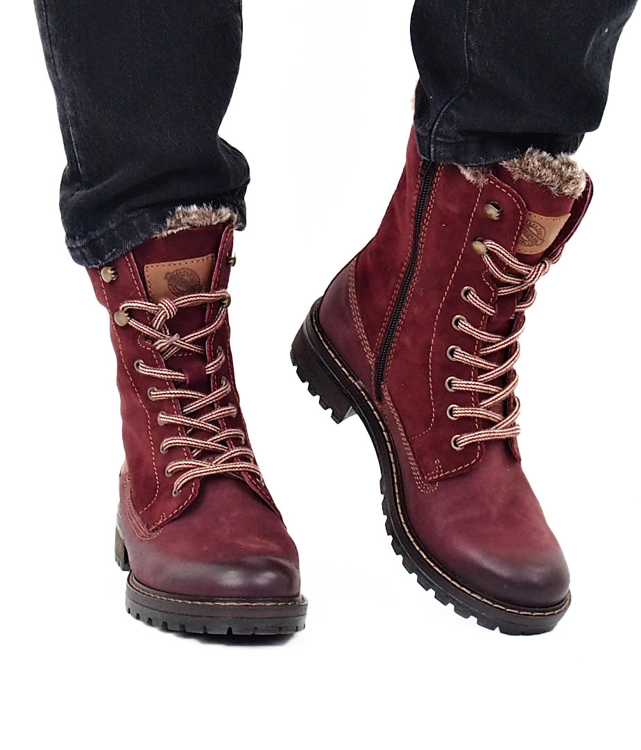 leather low boots - burgundy | Robel.shoes