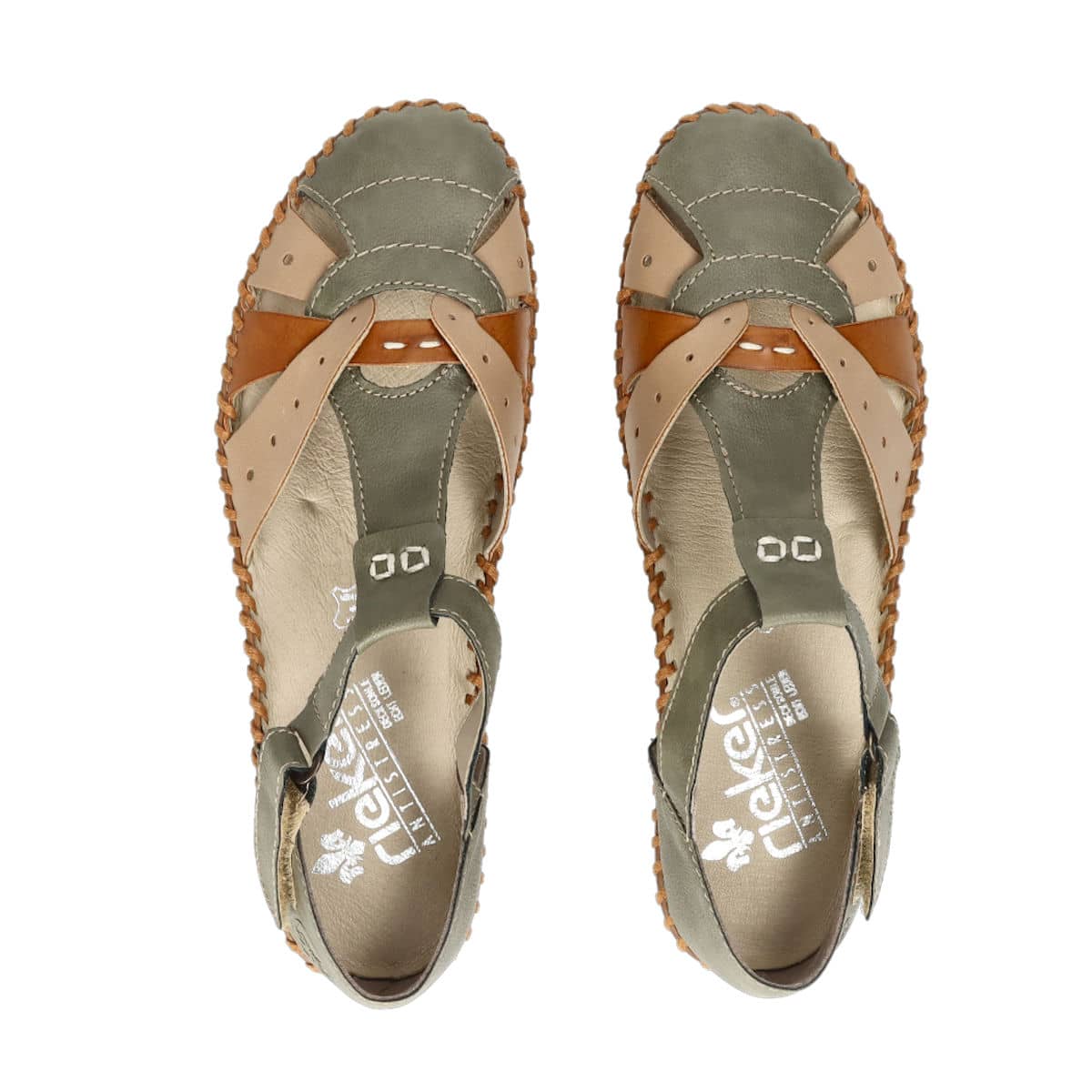 Rieker women's comfortable sandals - olive Robel.shoes