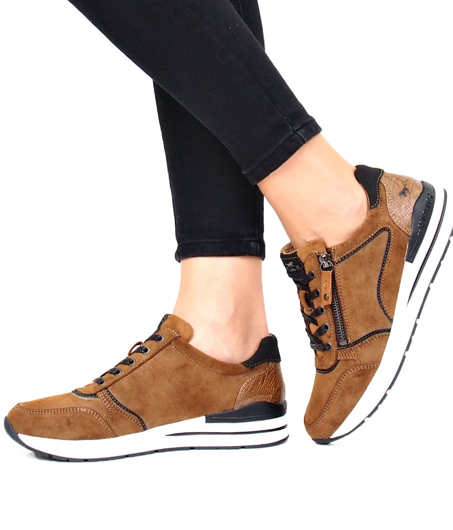 Berg Kleren brug Mustang women's stylish sneaker - cognac brown | Robel.shoes