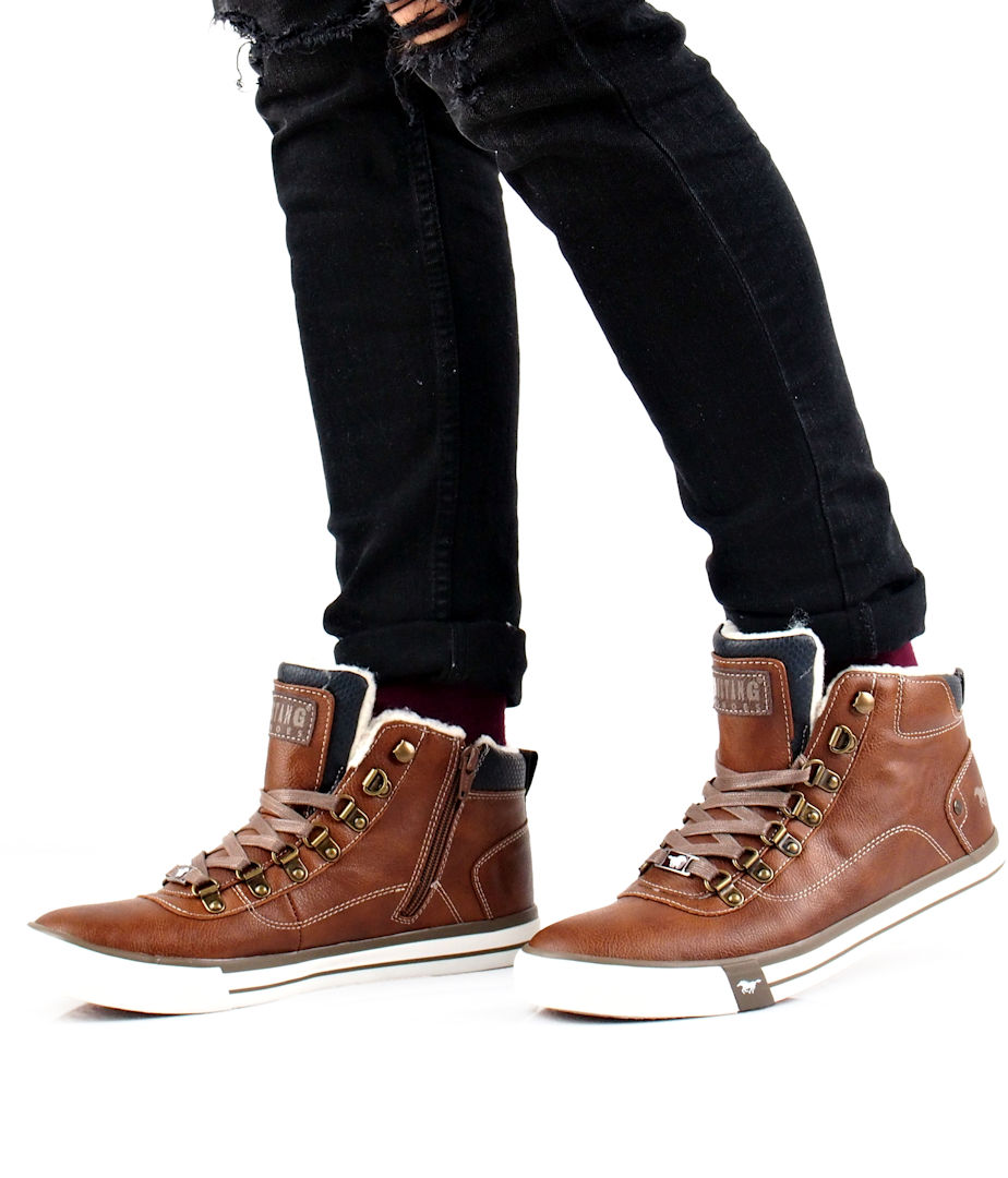 solidariteit lavendel Stiptheid Mustang men´s warm lined ankle sneaker - cognac brown | Robel.shoes