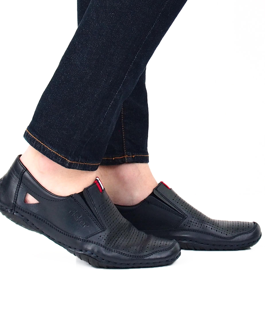 ziel Onvervangbaar efficiëntie Rieker men´s leather low shoes - dark blue | Robel.shoes