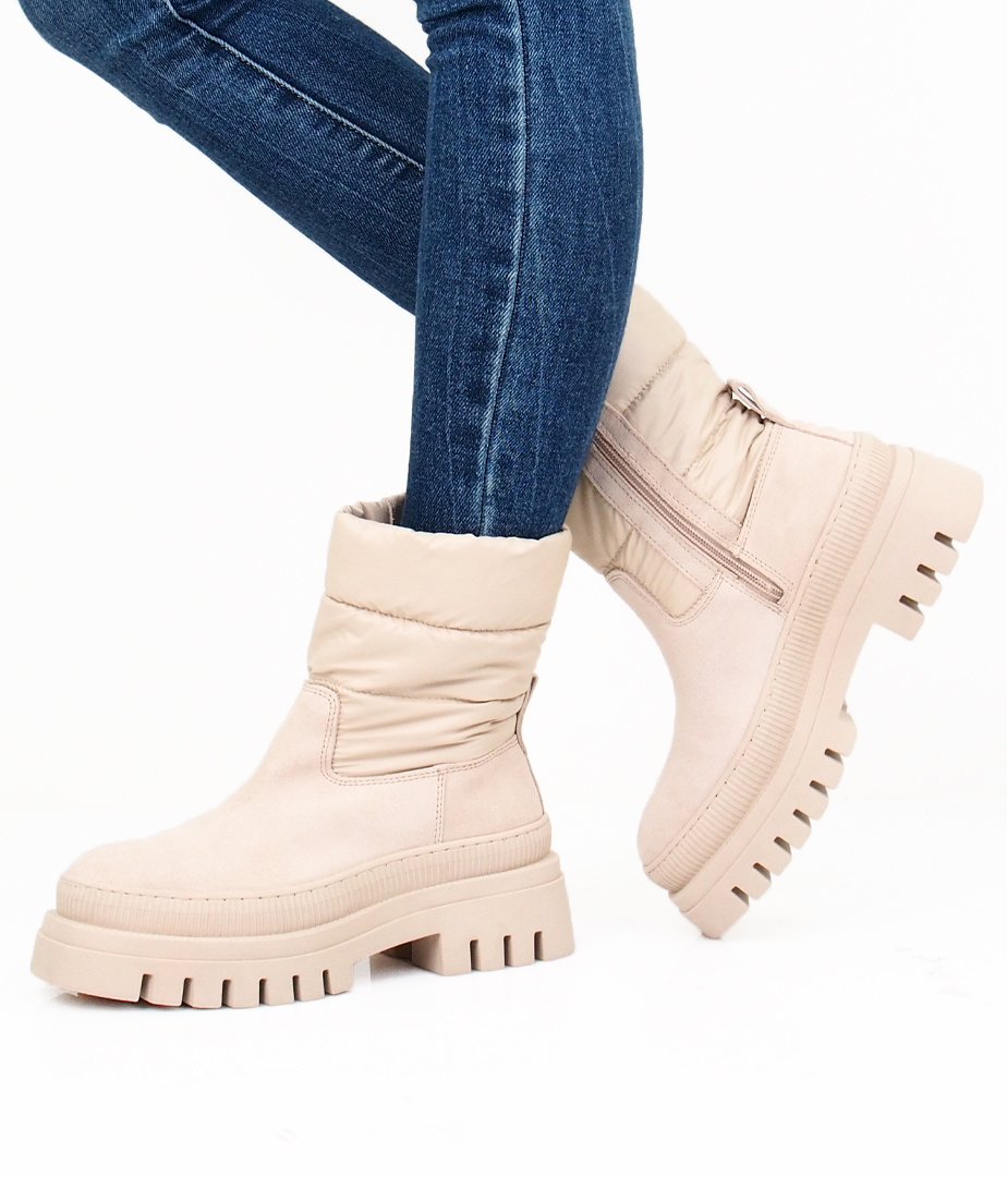 Tamaris zippered winter ankle boots - beige | Robel.shoes
