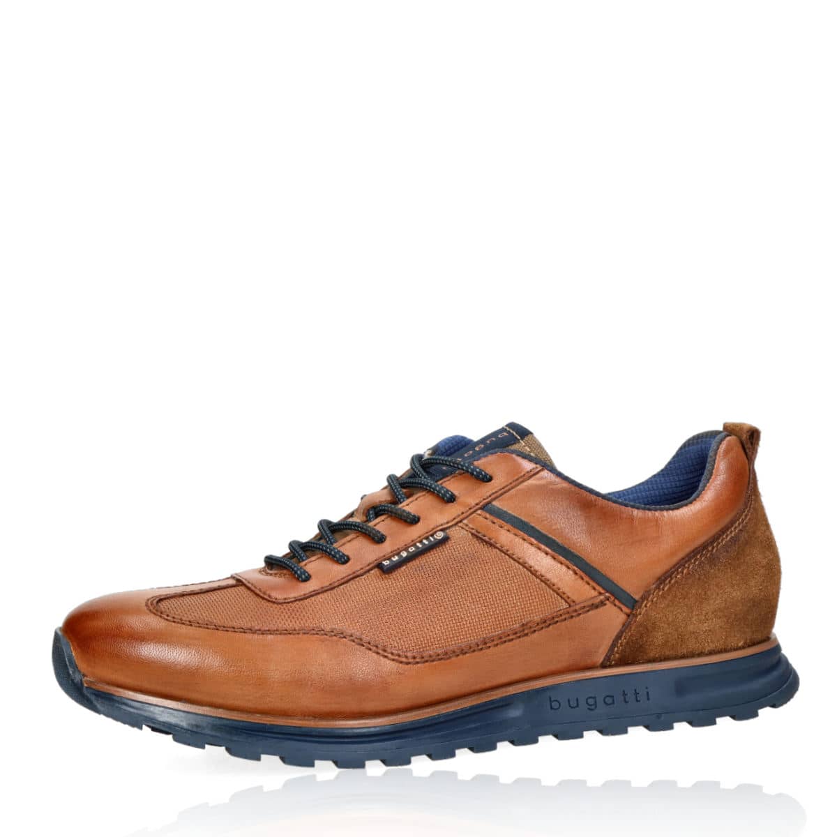 Bugatti men's leather sneaker - cognac brown | Robel.shoes