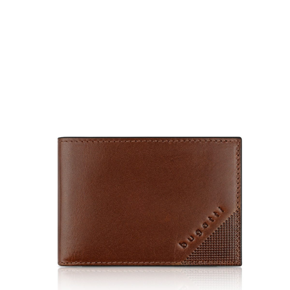 Bugatti men\'s leather wallet - cognac brown