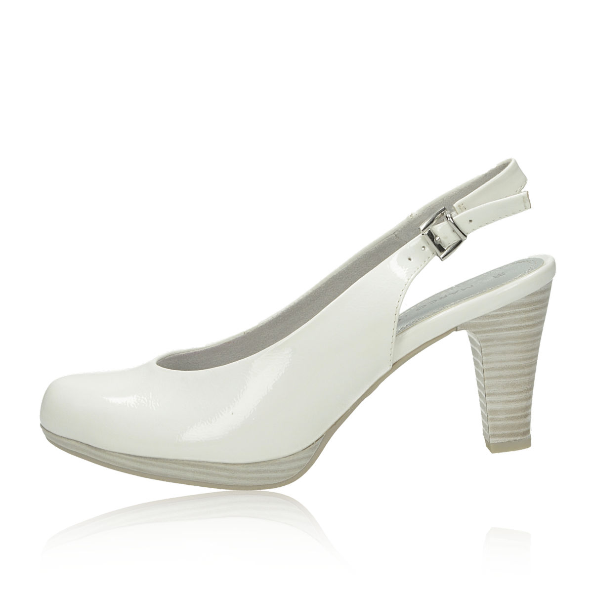 Marco Tozzi women´s lacquered sandals - white Robel.shoes