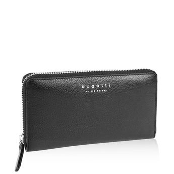 Bugatti women´s leather wallet with zipper - black
