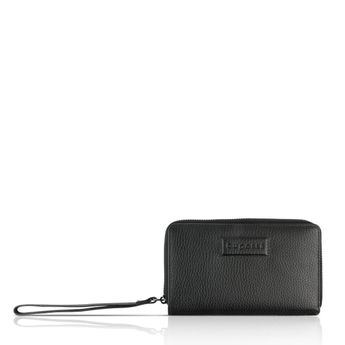 Bugatti women's leather wallet with zipper - black