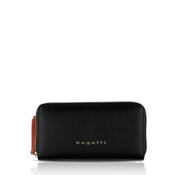 Bugatti women's classic wallet with zipper - black