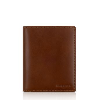 Bugatti men's leather wallet - cognac brown