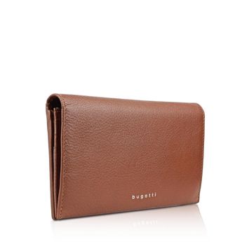 Bugatti women´s classic leather wallet - cognac brown