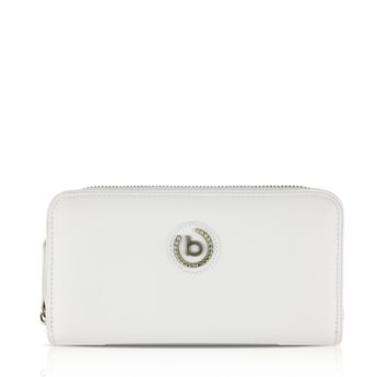 Bugatti women's stylish wallet with zipper - white
