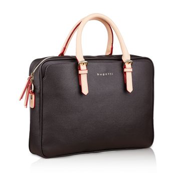 Bugatti women´s stylish laptop bag - dark brown