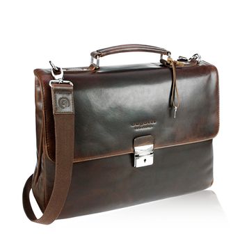 Bugatti men´s leather briefcase - brown