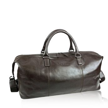 Bugatti men´s leather travel bag - dark brown