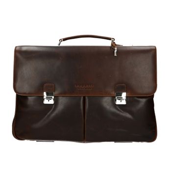 Bugatti men´s leather briefcase - dark brown