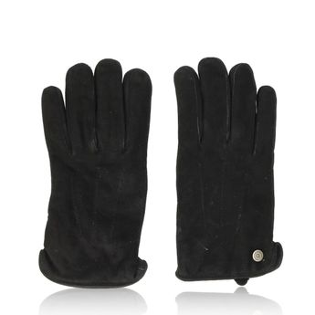 Bugatti men's leather gloves - black