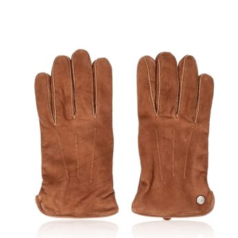 Bugatti men's leather gloves - brown