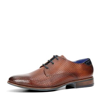 Bugatti men's leather stylish formal shoes - cognac brown