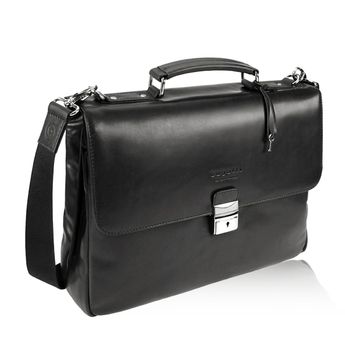 Bugatti men´s leather briefcase - black