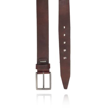 Bugatti men's leather belt - dark brown