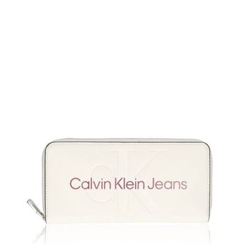 Calvin Klein women's stylish wallet with zipper - white