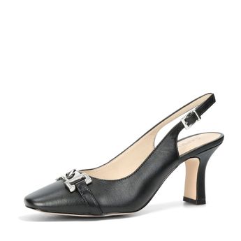 Caprice women's leather pumps with open heel - black