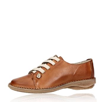 Creator women´s comfortable smooth leather shoes - cognac brown