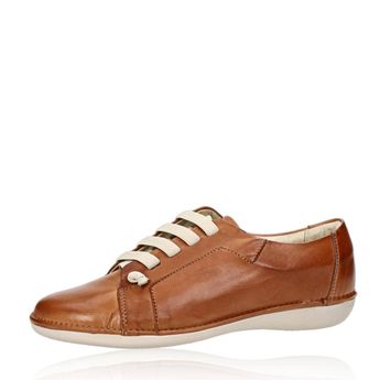 Creator women´s comfortable smooth leather shoes - cognac brown