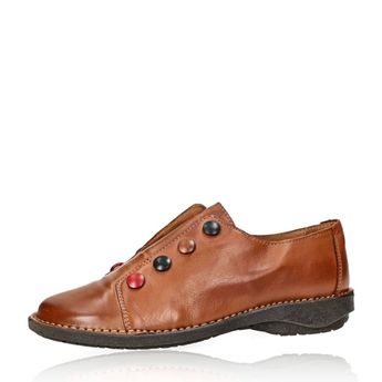 Creator women's leather low shoes - cognac brown