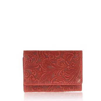 Mercucio women's leather practical wallet - red