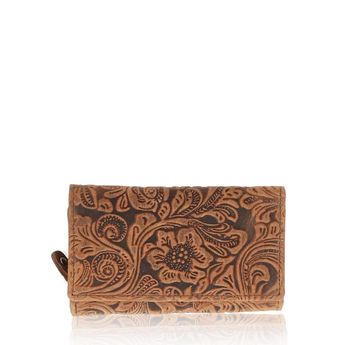 Mercucio women's leather stylish wallet - brown