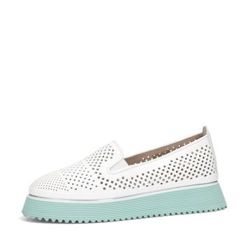 ETIMEĒ women's leather perforated low shoes - white