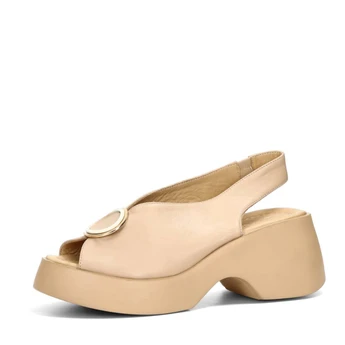 ETIMEĒ women&#039;s leather sandals - beige