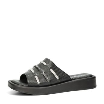 ETIMEĒ women's leather slippers - black
