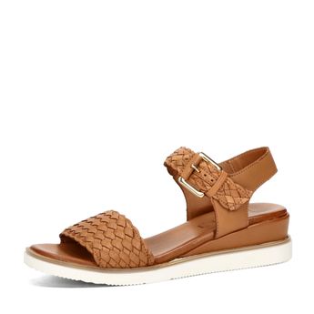ETIMEĒ women's leather sandals - brown