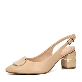 Epica women's leather pumps with open heel - beige