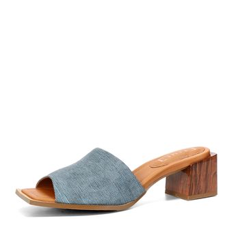 ETIMEĒ women's denim flip flops - blue