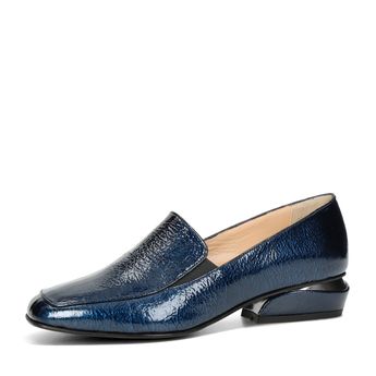 ETIMEĒ women's leather low shoes - dark blue