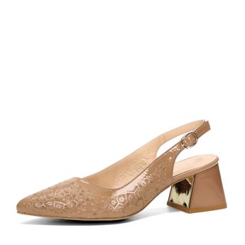 ETIMEĒ women's elegant heels slingback - brown