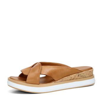 ETIMEĒ women's leather slippers - brown